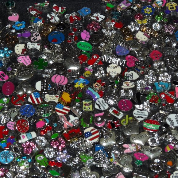 💟 - 350pcs Floating Locket Charms Assorted Mix - Picture 1 of 16